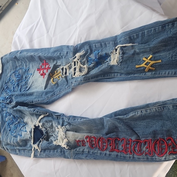 Smoke Rise Stylish Blue Distressed  Jeans - Picture 5 of 10